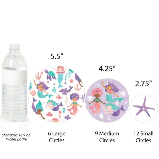 Big Dot of Happiness Mermaid Large Confetti, Mermaids Theme Birthday Party Table Decorations, Giant Circle Confetti - 27 Count {4}