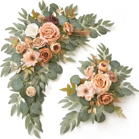 Pack of 2 - Wedding Sign Faux Flower Swag,Ceremony Party Reception Entrance Floral {1}