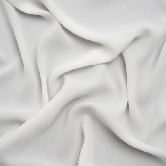 1 Yard White Solid Lightweight Polyester Crepe Designer Deadstock Fabric 56 Inch Width {1}