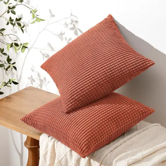 Thanksgiving Autumn Harvest Super Soft Corduroy Boho Striped Pillowcases {3}