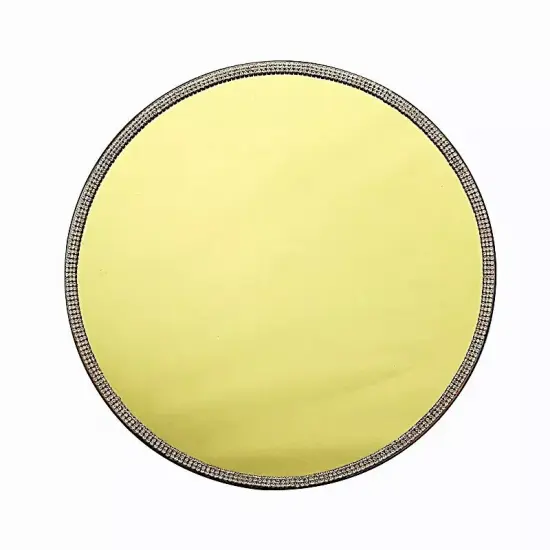 2 pcs 13" Round Mirror Glass Charger Plates with Rhinestone Rim Wedding Supplies {1}
