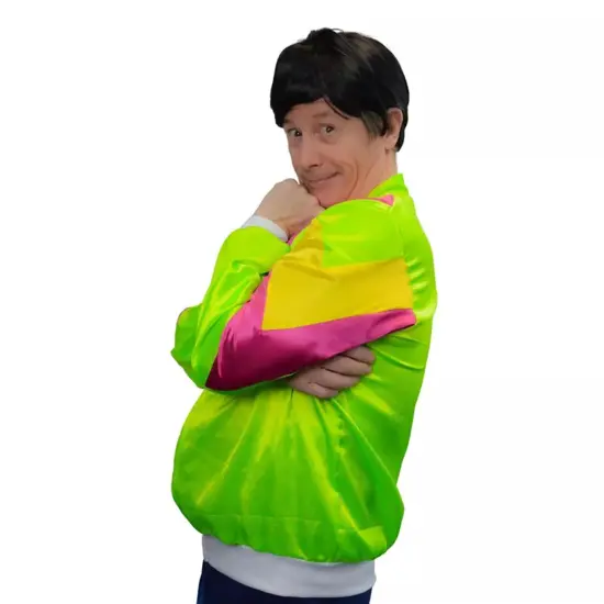 Guys 80's Windbreaker Set Includes Wig {1}