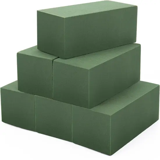 Floral Foam, 2.3 * 3.5 * 8''inches Dry & Wet Floral Foam for Artificial Flowers, 6PCS Green Flower Foam Blocks for Wedding Decoration,Rectangular Floral Foam（6PCS） {1}