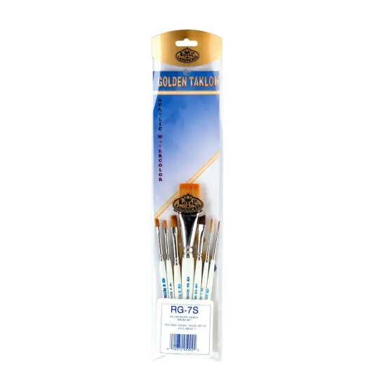 RSET-RG7S | Royal Gold&trade; 7pc Golden Taklon Variety Short Handle Brush Set {1}