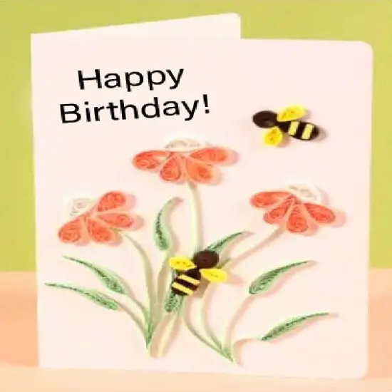 Greeting Card Making Kit. Echinacea Flowers DIY Quilling Kit F07M3-5-FL4 {1}