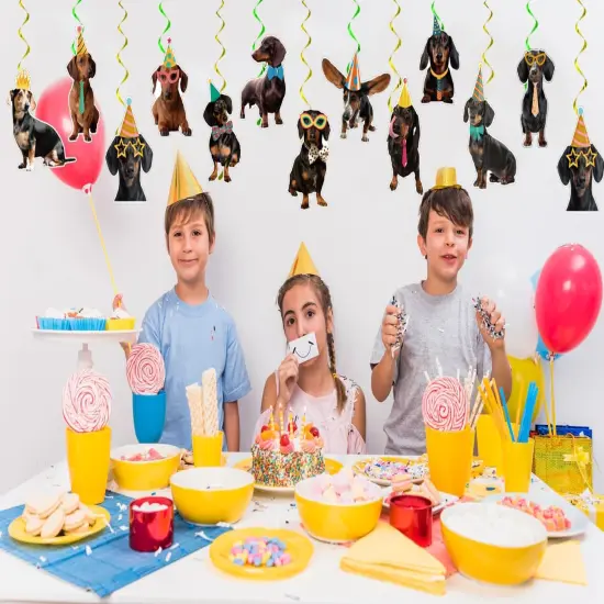 24 Pcs Dachshund Hanging Decorations Dachshund Hanging Swirls Ceiling Swirls Dachshund Birthday Party Supplies for Dachshund Party Decorations Funny Dog Decorations {5}