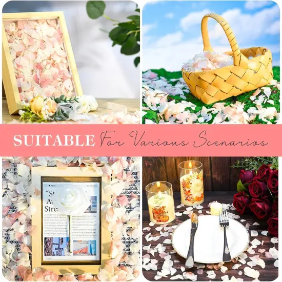 2500 Pieces Hydrangea Flower Petals 1.76 oz Pink White Real Nature Dried Flower Petal for Weddings {4}