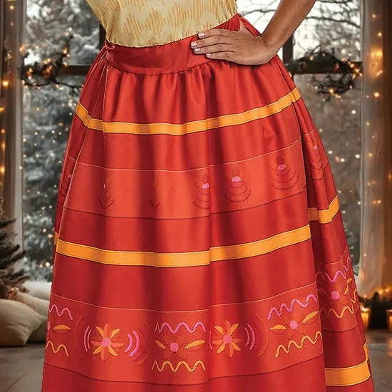 Women&rsquo;s Deluxe Dolores Madrigal Costume Ankle Length Dress Bow Headpiece {3}