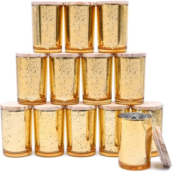 Thick Candle Jars for Making Candles 12 Pcs - Gold {1}