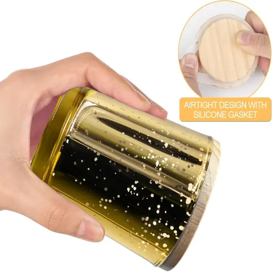 Thick Candle Jars for Making Candles 12 Pcs - Gold {3}