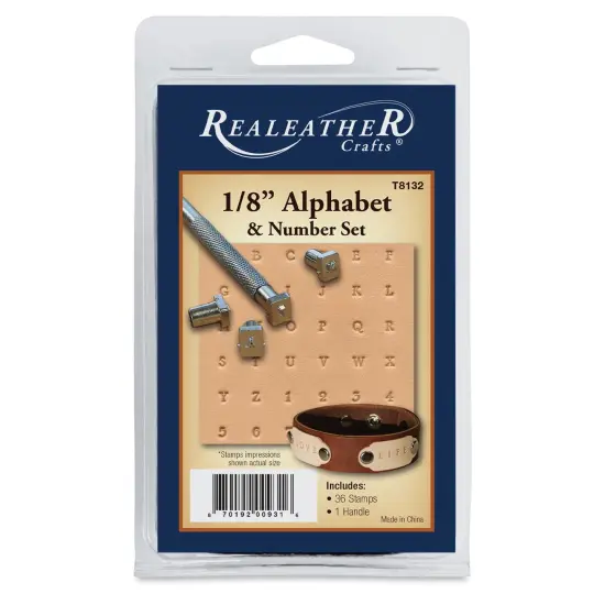 Realeather Leather Tooling Set - 1/8" Alphabet and Numbers, Set of 36 {1}