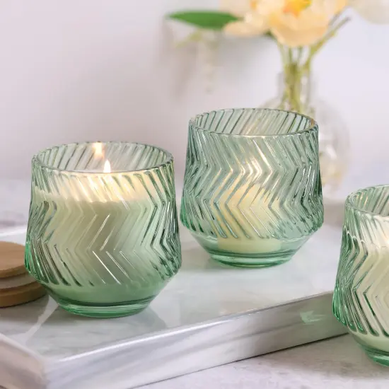 8 Pcs 7 OZ Light Green Candle Jars {4}