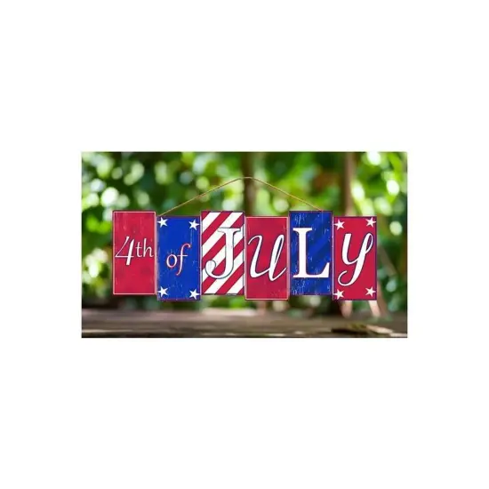 14" Wooden Block Sign: Happy 4th of July {2}