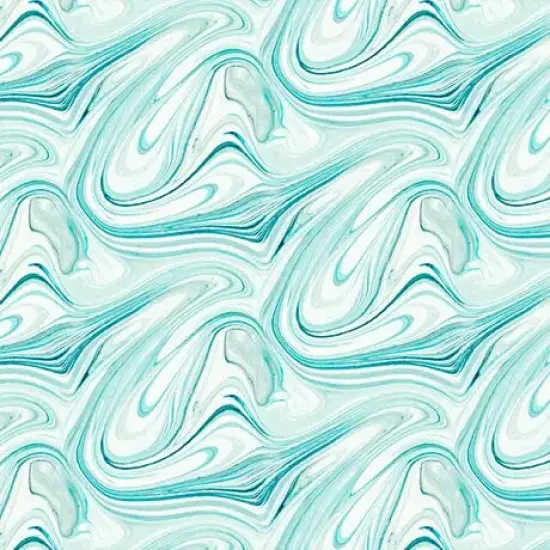 Blue Green Turquoise Marble Virtuoso Cotton 44"/45" Fabric Per Yard {1}