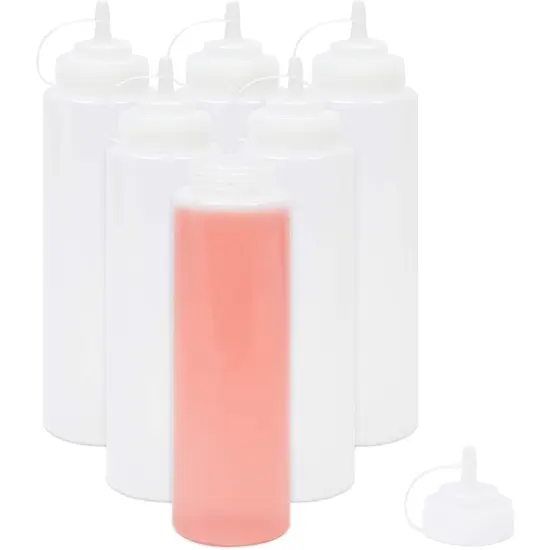 Plastic Condiment Squeeze Bottles (Clear, 32 oz, 6 Pack) {3}