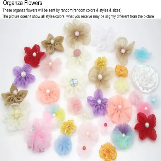 100 Count Mix Satin Ribbon Rose Flowers {4}