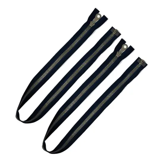 Zipper &ndash; Black 25.5" Plastic Molded 3 Brown Teeth Separating Open Bottom {3}