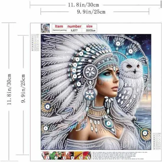 Special Shape Diamond Art Kits for Adults,5D Diamond Painting Kits for Animal Eagle,DIY Crystal Rhinestones Gem Art for Adults Home Wall Decoration 12&times;12 Inch {4}