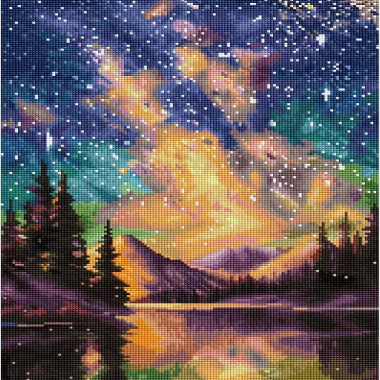 Starry Night- Night Music 5D Diamond Painting Kit, Star Diamond Canvas, Square Diamond Art for Adults and All Ages, 13" x 18" (33 x 46 cm) {2}