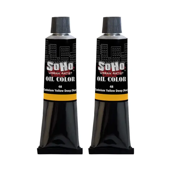 SoHo Urban Artist Oil Paint - 2 Pack, Cadmium Yellow Deep Hue 2 Pack - 170 ml Tube - Best Valued Oil Colors for Painting with Excellent Pigment Load {1}