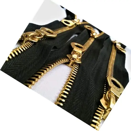Zipper &ndash; Black 6MM Gold Plated Two-Way Separating 27.5" for Jackets {2}