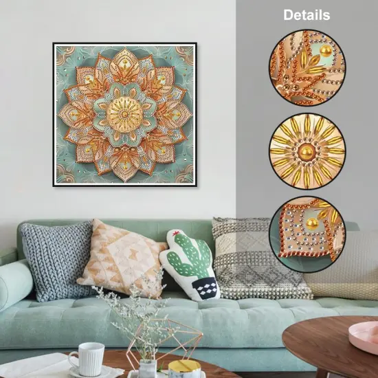 Special Shape Mandalas Diamond Art Painting Kits for Adults，Flowers Diamond Painting Kits for Beginners，Diamond Art Kits for Home Decor12&times;12inch/30&times;30cm {3}