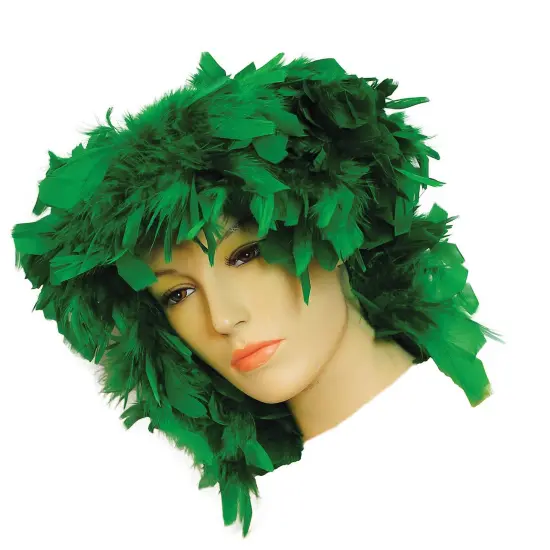 Vibrant Green Feathered Wig {4}
