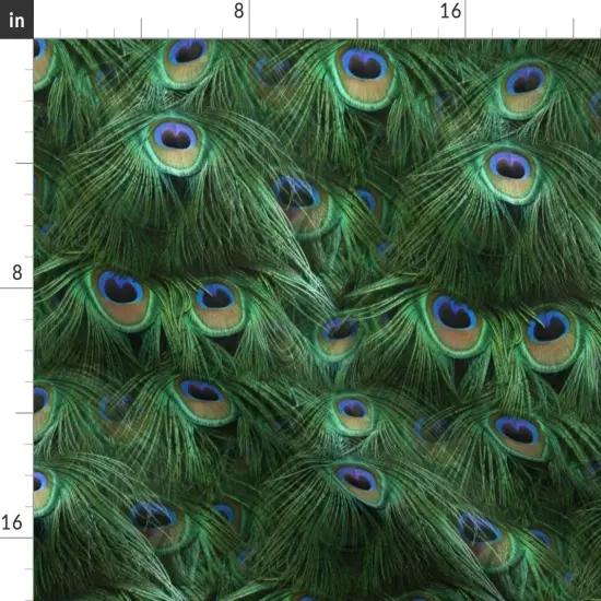 Various Fabrics by the Yard or Fat Quarter Tale Peacock Tail Feathers Feather Bird Fancy Photographic Abstract Custom Printed Fabric by Spoonflower {2}