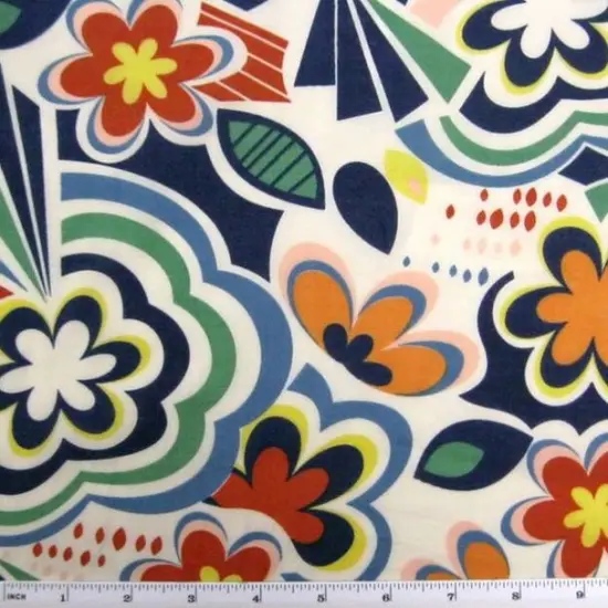 1 Yard Cotton Voile Fabric Multicolor Print 56/58" Width Lightweight Apparel Fabric {1}