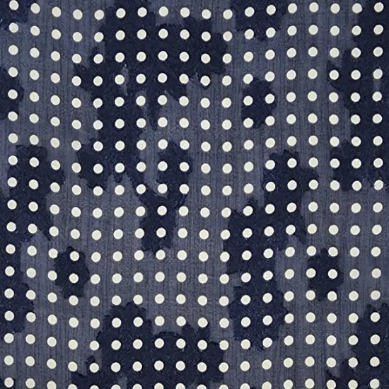 1 Yard Navy Floral Jacquard Chiffon Fabric Lightweight Sheer Textured Polyester, 57/58" Wide {3}
