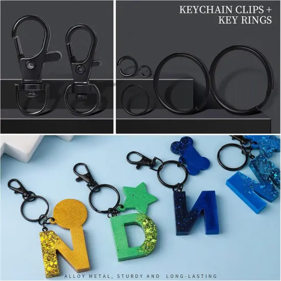 Lobster Claw Clasps & Jump Ring for Jewelry Making, Black {3}