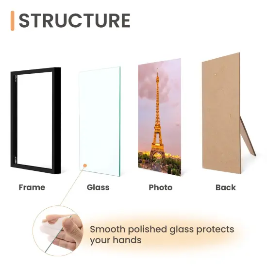 4x6 Picture Frame Set of 3, Made of High Definition Glass for 4 x 6, Wall and Tabletop Display Thin Border Photo Frames for Home D&eacute;cor, Black {6}