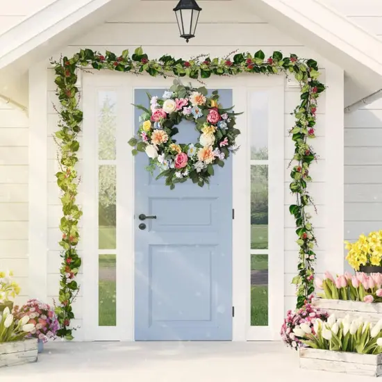 24Inch Spring Wreaths for Front Door, Spring Wreaths, Peony Wreaths for Front Door {3}