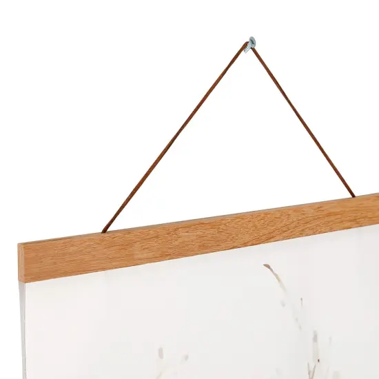 Magnetic Poster Hanger Frame, Light Wood Wooden Magnet Canvas Artwork Print Poster Hangers for 10x14 10x16 10x20 Frames Hanging Kit (Teak Wood, 10") {4}