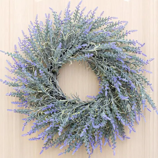 22'' Lavender Wreath for Front Door, Artificial Purple Spring Wreaths {1}