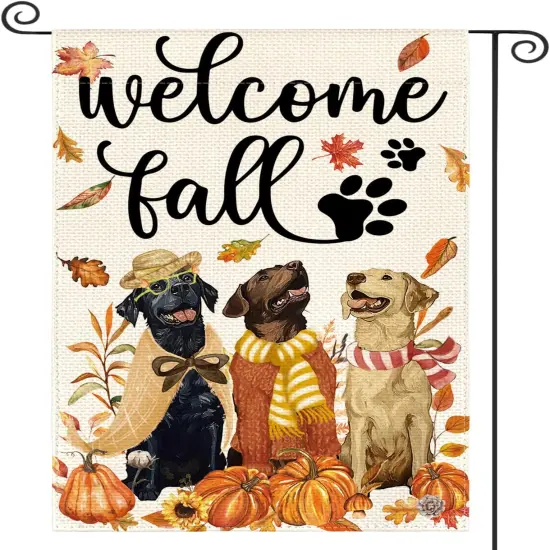 Welcome Fall Dog Garden Yard Flag 12x18 Inch(Fall) {5}