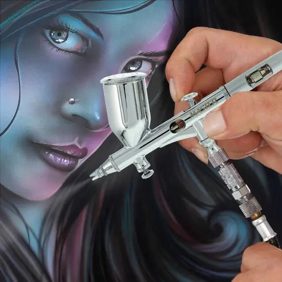 Master High Precision G45 Dual-Action Gravity Feed Airbrush, 02 mm Tip, Large 1/2 oz Cup, Air Control {6}