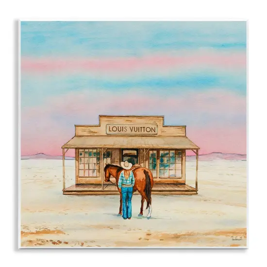 Stupell Industries Glam Cowgirl Shopping Wall Plaque Art Design by Amanda Greenwood {1}