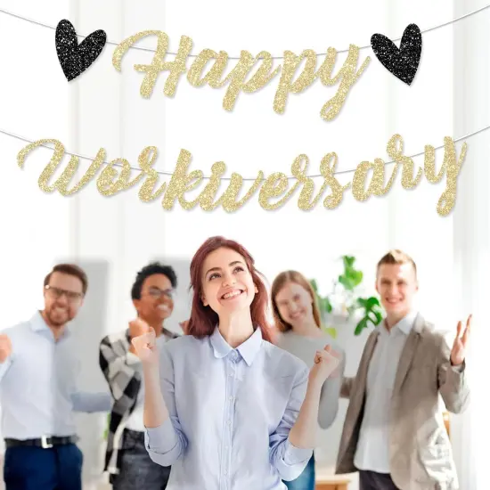Pre-Strung Happy Work Anniversary Decorations Banner {4}