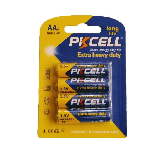 PKCELL&reg; Heavy Duty AA Batteries 4pc {1}