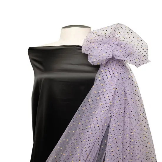 1 Yard Exquisite Mesh Lace Fabric with Dot Flocking & Foil 58/60" Wide {7}