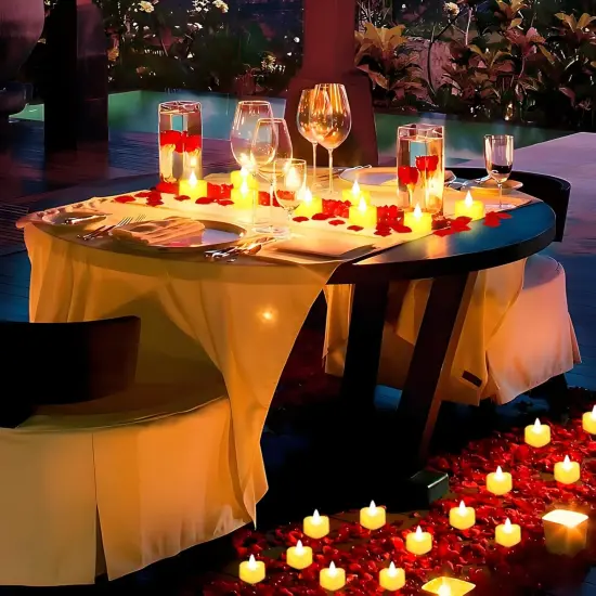 6000 Pcs Artificial Rose Petals with 72 Pcs Romantic Flameless Candles {5}