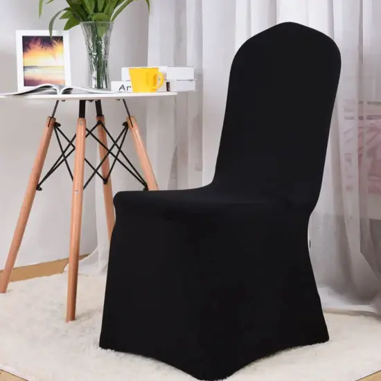 Black Spandex Banquet Chair Cover with Stretch Fit for Weddings and Events {6}