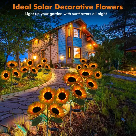 Solar Sunflower Lights - (2 Pack) {3}