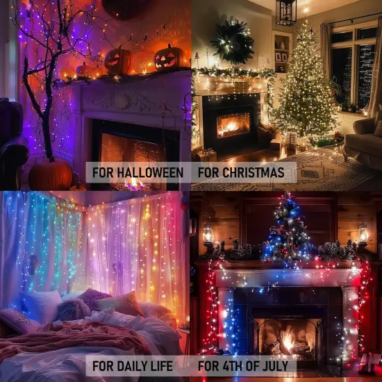 Color Changing Christmas String Lights - 66FT, 200 LED (RGB) {3}