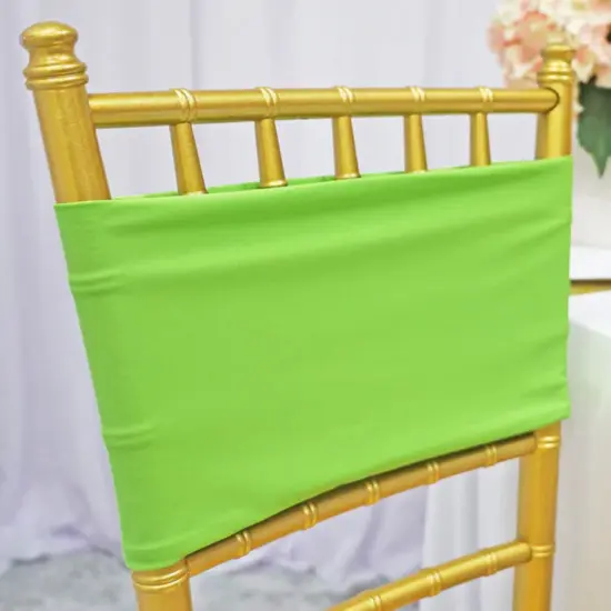 10 Pieces Apple Green Stretch Spandex Chair Bands for Banquet Chairs 7 x 13 Inches {4}
