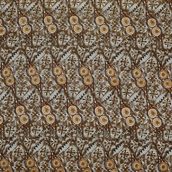 1 Yard Traditional Polynesian Fijian Print Fabric 100% Cotton Light Barkcloth, 45 inches Width Blue {3}