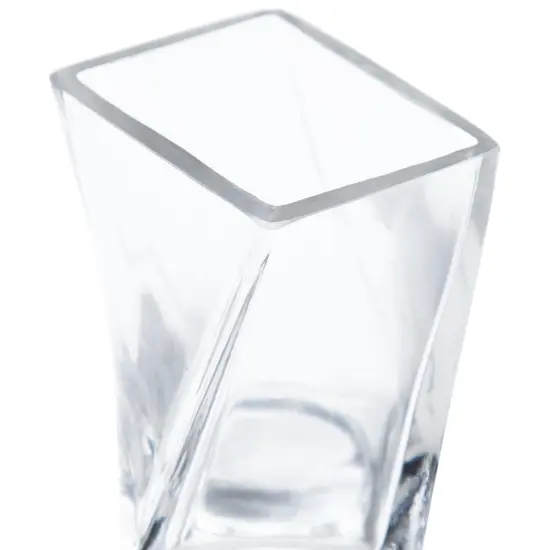 Northlight Dual Purpose Twisted Glass Candle Holder Vase - 4.25" Clear {7}