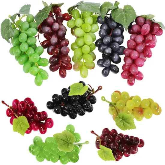 10 Pack Assorted Artificial Grapes Frosted Grape Clusters Decorative Grapes {1}
