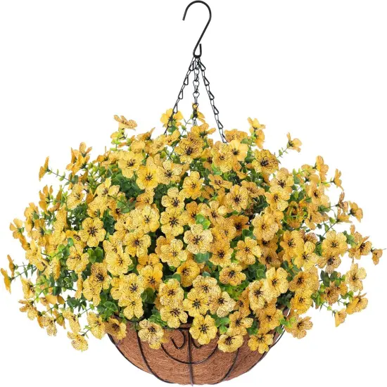 Artificial Fake Fall Hanging Mums Plants Flowers {1}